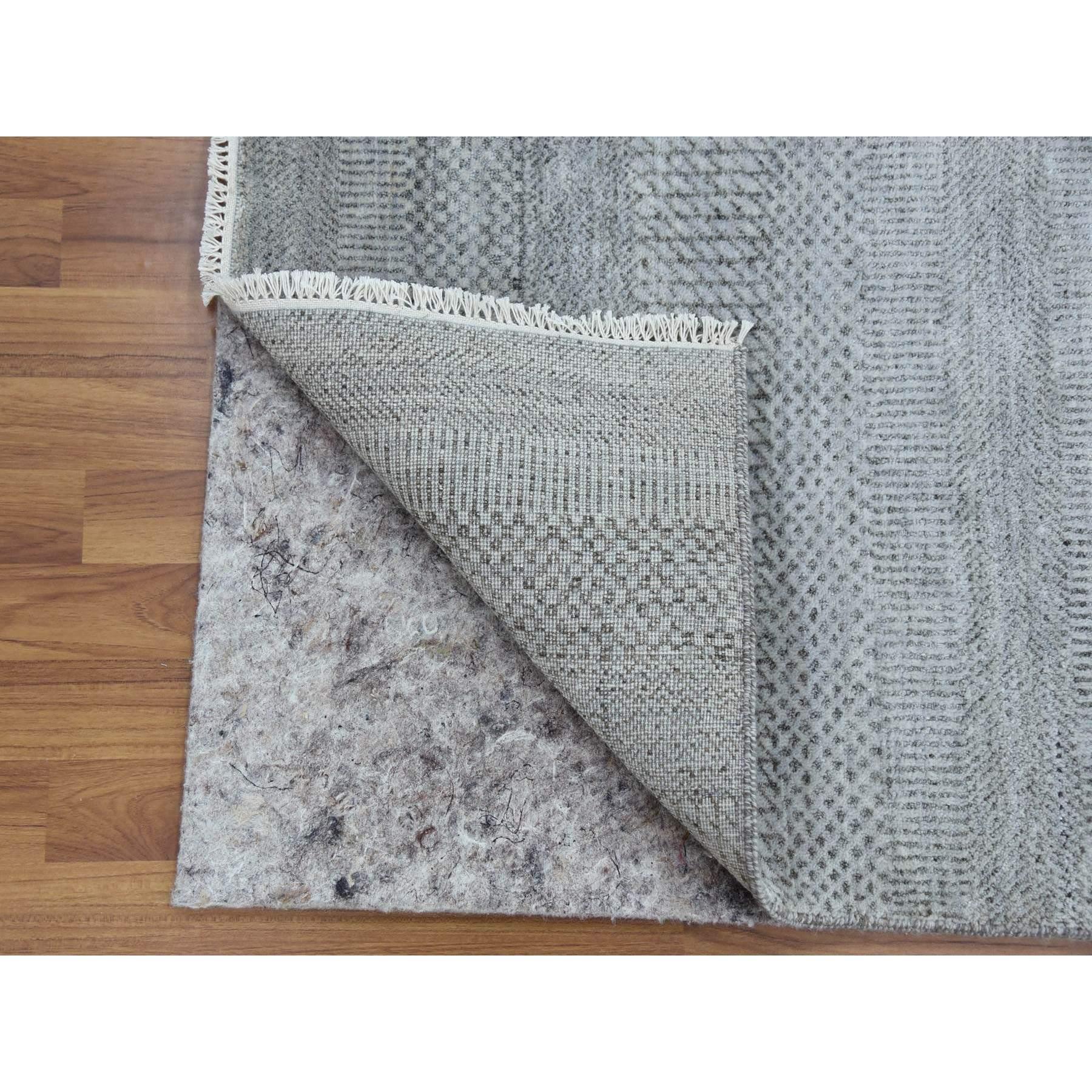 Moderno Tappeto Runner in lana e seta 2'6 
