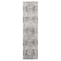 2
6 "x10
 Grau, Handgeknüpft, Übergangsdesign, Seide mit Wolle, Läufer, Teppich