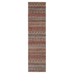 2'6"x10' Red Kohinoor Herat Geometric Pattern Hand Knotted Soft Wool Runner Rug