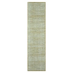 2'6 "x10' Tapis de course en laine nouée à la main, jaune, Oxidized & Distressed Grass Design
