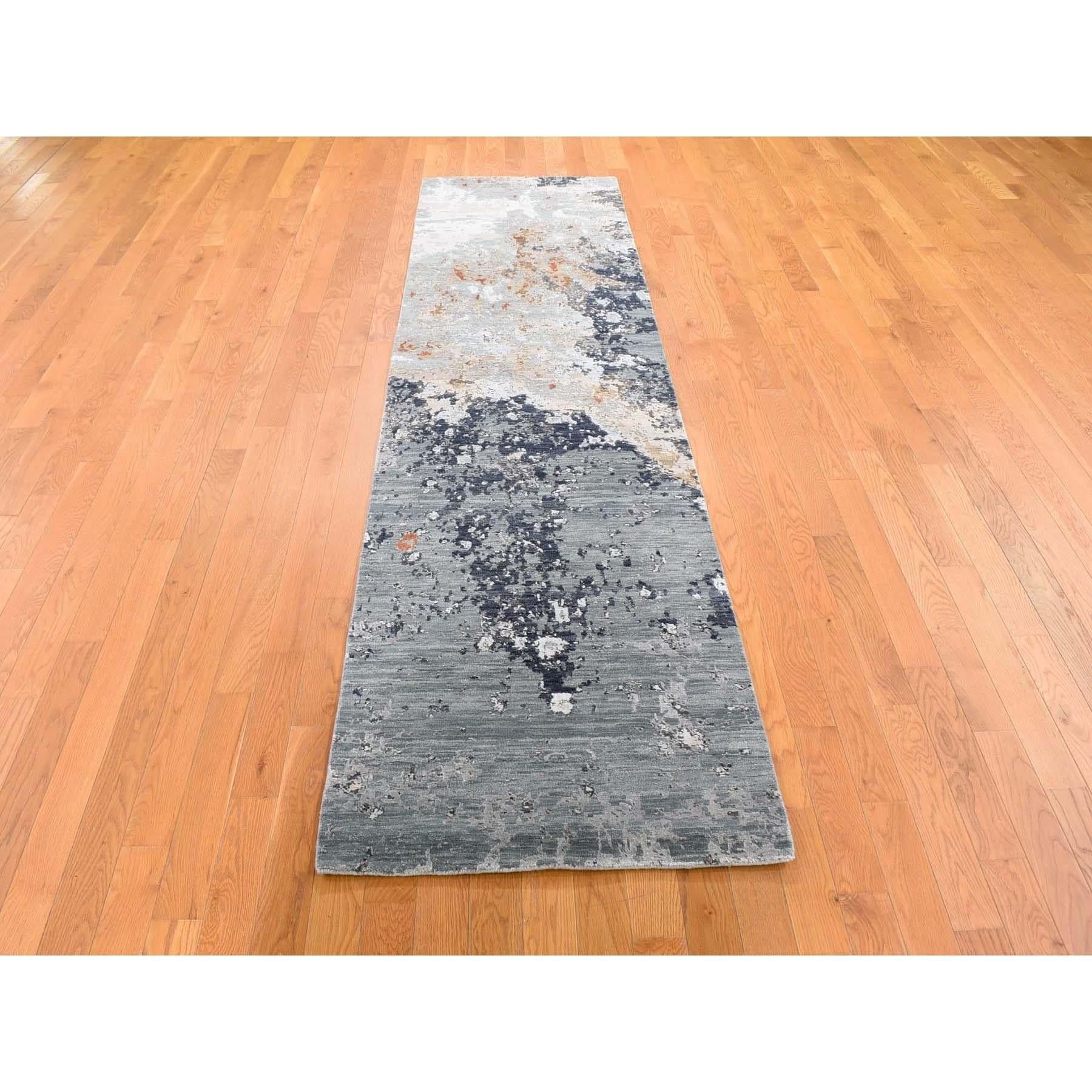 This is a truly genuine one-of-a-kind Gray Dense Weave Abstract Design Wool Hand Knotted Runner Oriental Rug. It has been woven for months and months in the centuries-old Persian weaving craftsmanship techniques by expert artisans.
Primary