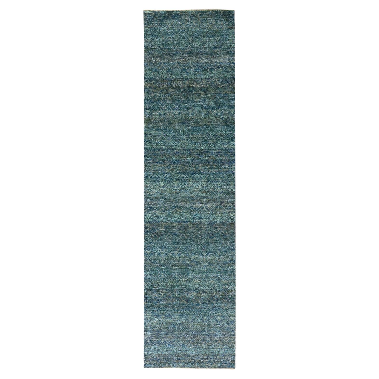 2'6"x10'1" vert Kohinoor Herat 100 % laine forme de diamant
