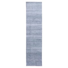 Tappeto Runner Grigio, Lana e Seta Annodato a Mano, By Design Modern Grass
