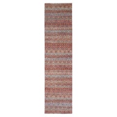2'6"x10'2" Red Kohinoor Herat Geometric Pattern Hand Knotted Soft Wool Runner Ru