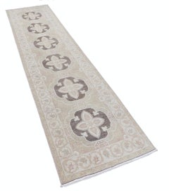Nueva alfombra de pasillo de 2,6x10,3 pies. Alfombra de cocina anudada a mano. 100% Lana