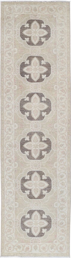 Nueva alfombra de pasillo de 2,6x10,3 pies. Alfombra de cocina anudada a mano. 100% Lana