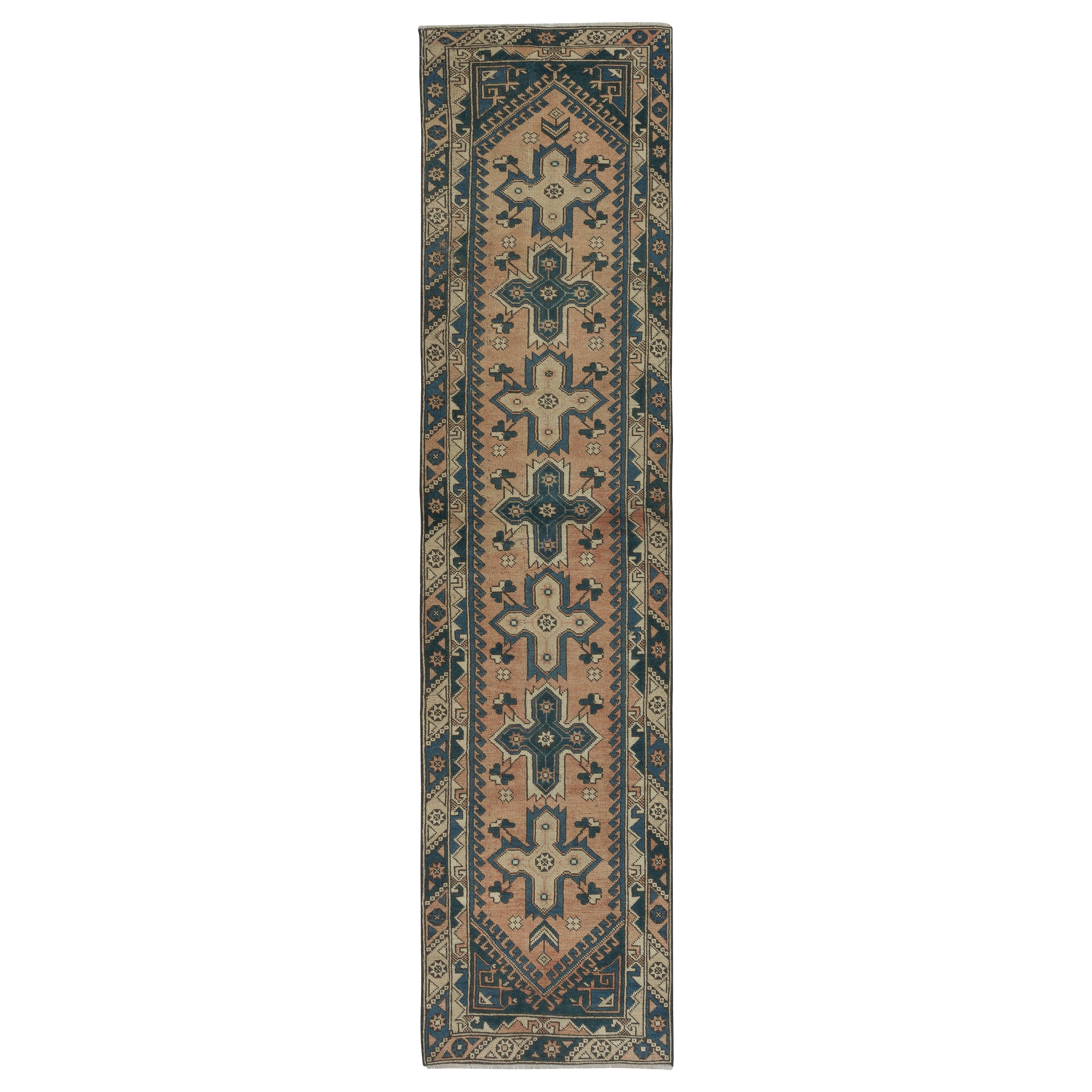 Tappeto Vintage Corridor 2.6x10.7 Ft. Corridore per il corridoio. Tappeto da cucina. Tappeto per scale strette.