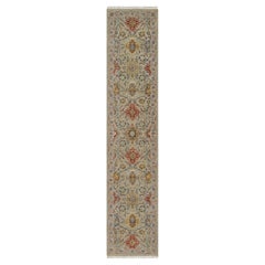 2'6"x11'10" Beaver Brown THE SUNset ROSETTES tapis de course en laine et soie noué à la main