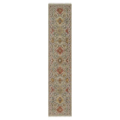 2
6 "x11
10" Brown THE SUNSET ROSETTES Tapis de course en laine et soie pure nouée à la main