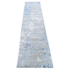 2
6 "x11
10" Gris, Pure Laine Design Modern Abstrait, Noué à la main, Tapis de course