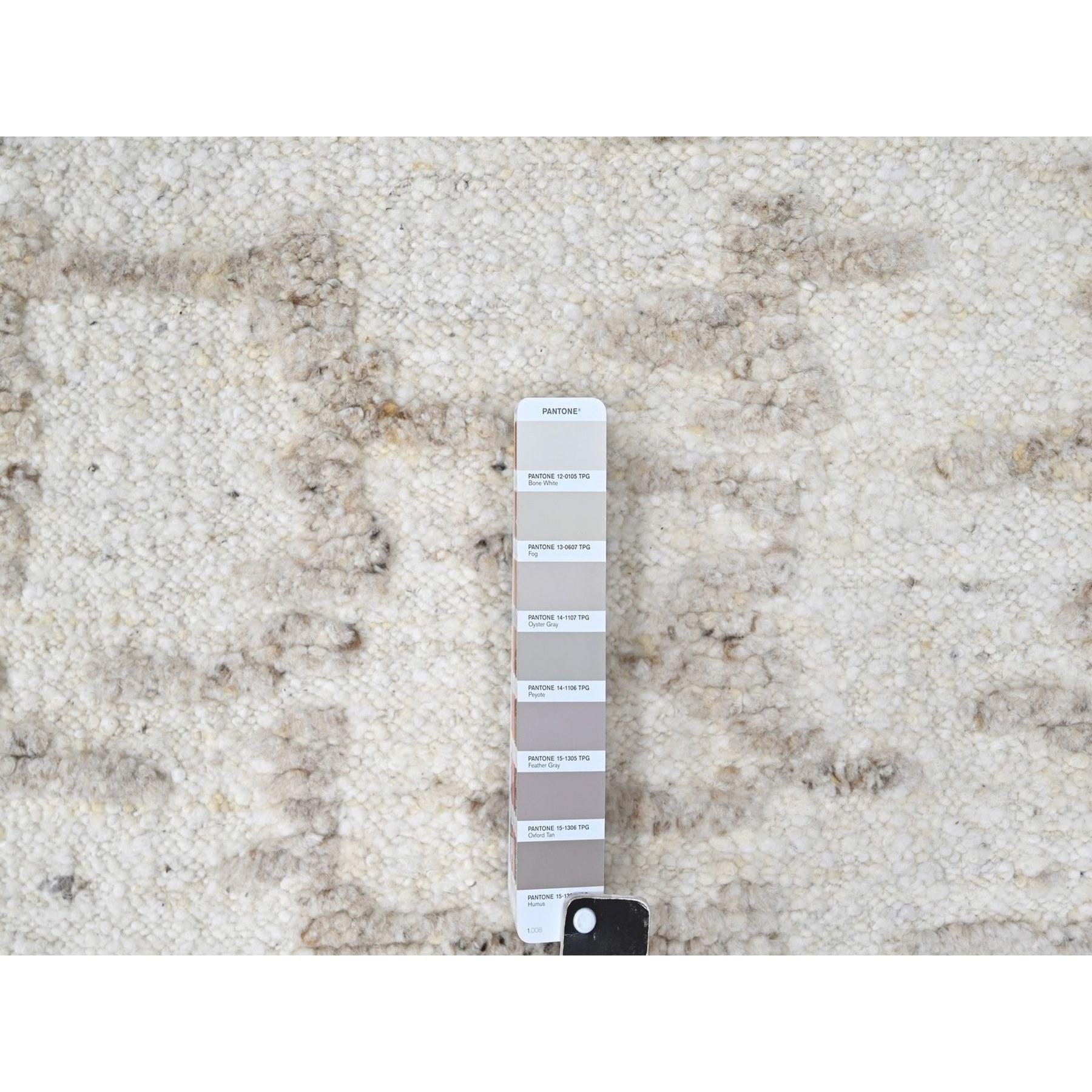 Indiano Tappeto Runner in lana annodato a mano con design minimalista svedese bianco 2'6 