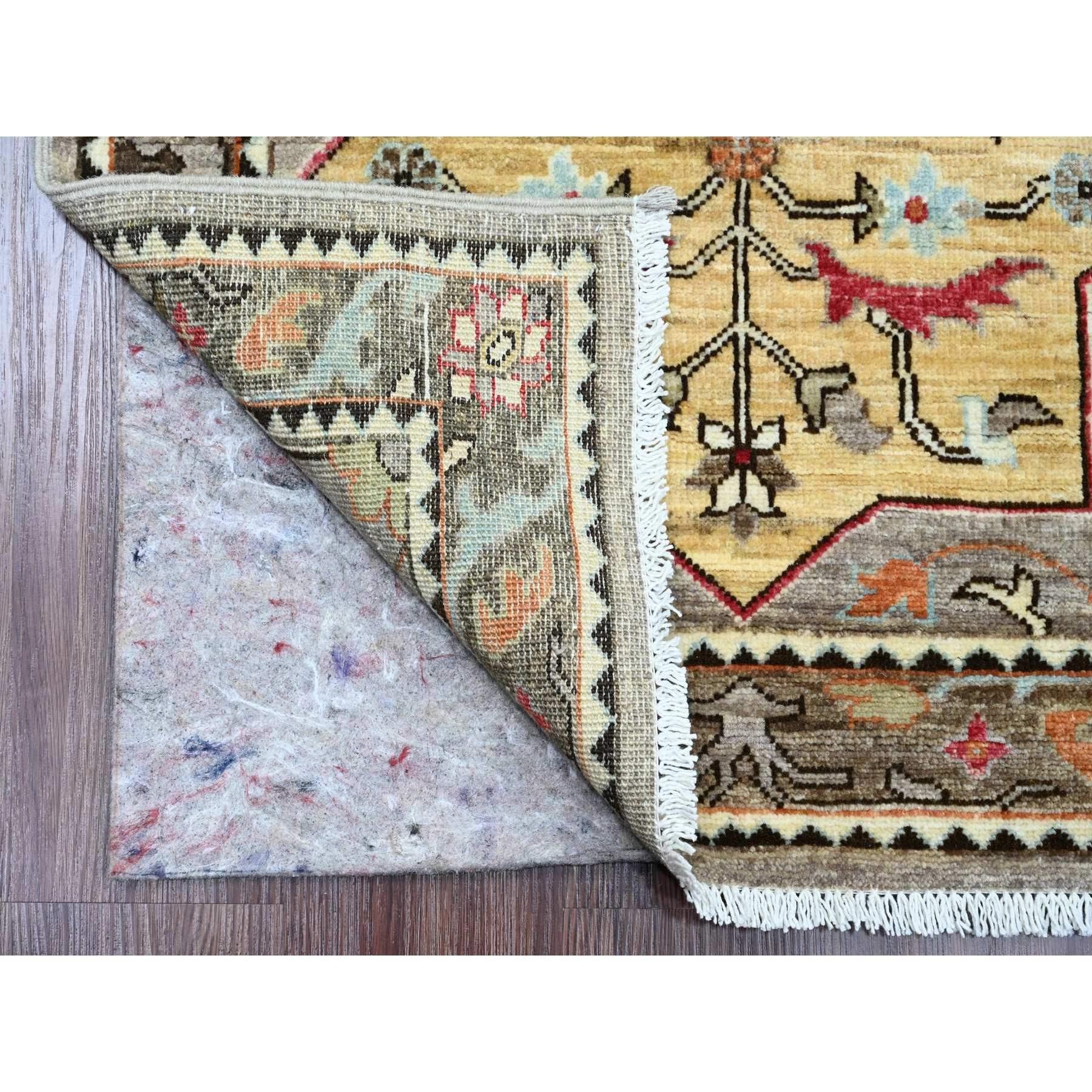 Spanish Gray, Aryana Collection, Afghan Peshawar with Caucasian Akstafa Design, High Mountain Wool, Hand Knotted, Runner, Oriental Rug
Primary materials: Wool
Latex: No Pile 
height: 0.25 Inches
Style: Transitional
Primary color: Grey
Secondary
