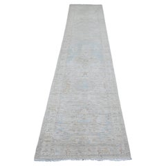 2
6"x11
7" Gray Dragon Design Washed Out Oushak Hand Knotted Wool Runner Rug