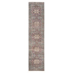 2'6"x11'9" Rosewood Red Heris Revival Soft Wool Hand Knotted Runner Rug