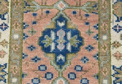 2.6x12 Blush Pink Oushak Hand Knotted Staircase Runner Rug ( G - 15190 )