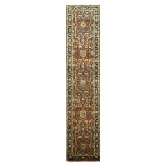 Tappeto Runner in lana Knots Rugs 2'6 "x12' rosso mattone Heriz All Over Design a pelo morbido annodato a mano