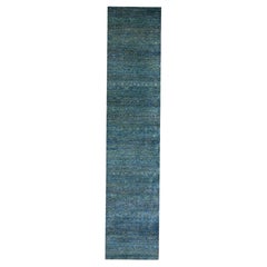 2'6"x12' Green Plush Wool Kohinoor Herat Pattern Hand Knotted Runner Rug