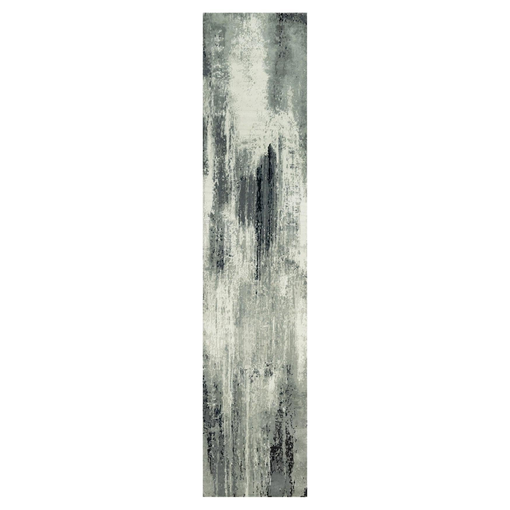 2
6 "x12
Gunmetal Schwarz mit lebhaftem Weiß Handgeknüpftes Abstraktes Design Wollteppich