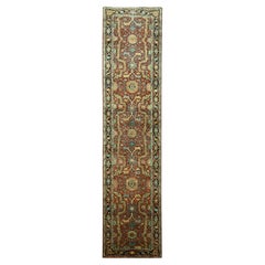 2'6"x12' Red Heriz Design Hand Knotted New Zealand Wool Runner Oriental Rug