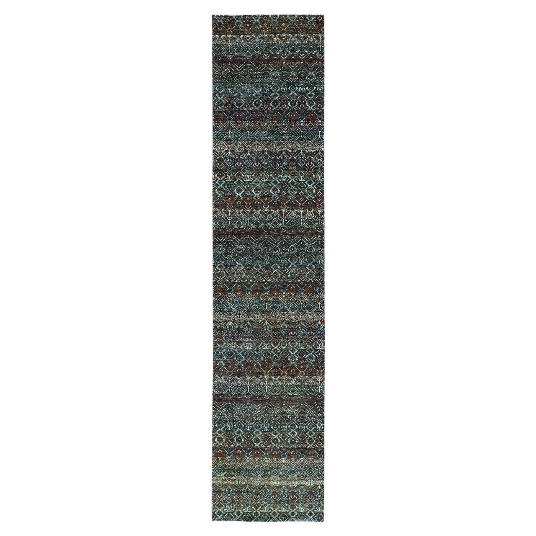 2'6"x12' Rust Brown, Hand Knotted, Kohinoor Herat Design 100% Wool Runner Rug