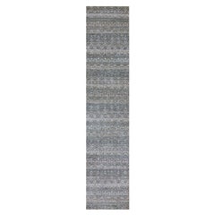 2'6 "x12'2" Distance Gray Tone On Tone Hand Knotted Kohinoor Herrita Runner Rugs