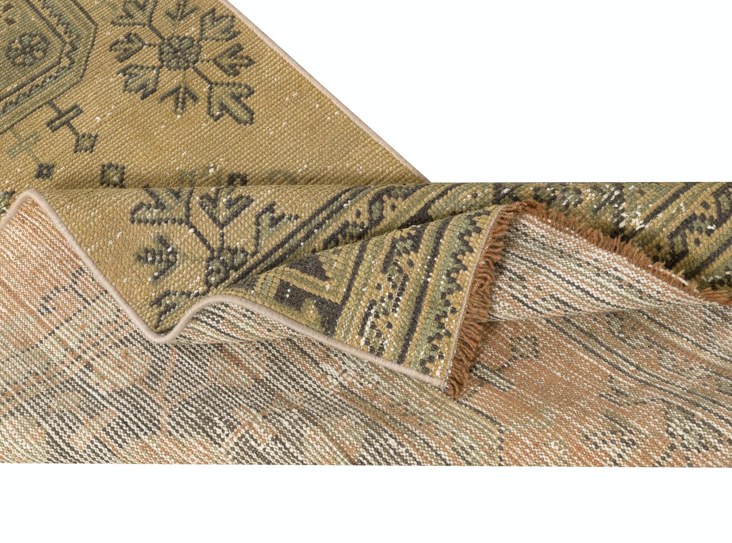 2.6x12.2 Ft Handgefertigter Flur-Läufer. Küchenteppich. Korridor-Teppich. Schmaler Treppenteppich (Rustikal) im Angebot