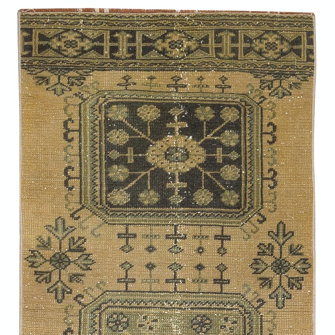 2.6x12.2 Ft Handgefertigter Flur-Läufer. Küchenteppich. Korridor-Teppich. Schmaler Treppenteppich (Türkisch) im Angebot