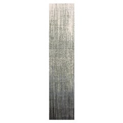 2'6"x12'6" Gray Modern Ombre Design Pure Wool Hand Knotted Runner Rug