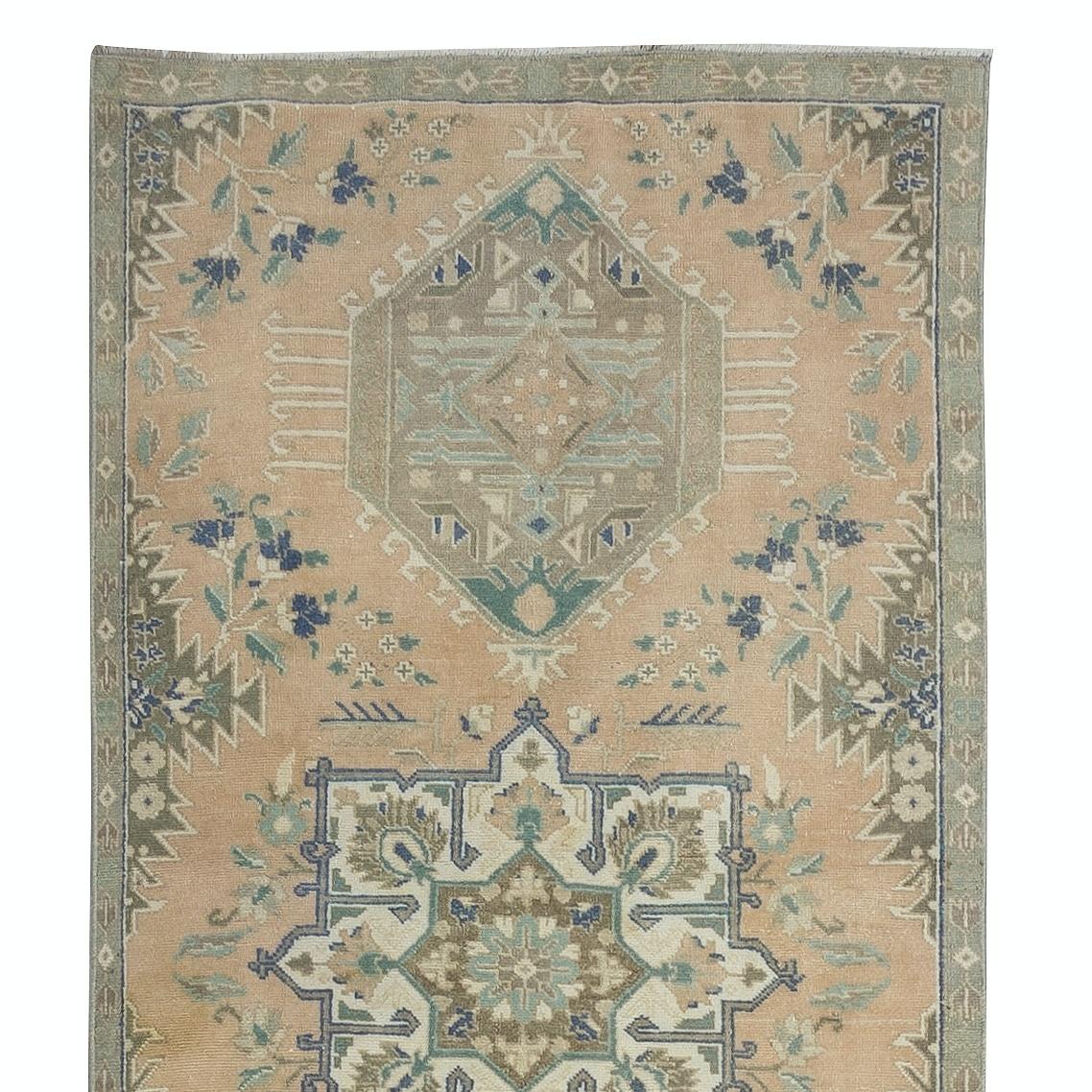 Turkish 2.6x13.4 Ft Old Kitchen Runner Rug. Hallway Rug. Narrow Stair Rug. Corridor Rug For Sale