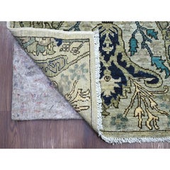 2'6 "x14' Grauer Bijar Garus Design Aryana Grade Handgeknüpfter Läufer aus reiner Wolle