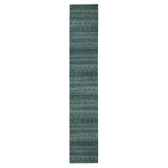 2'6"x14' Ocean Blue Kohinoor Herat Pattern Pure Wool Hand Knotted Runner Rug