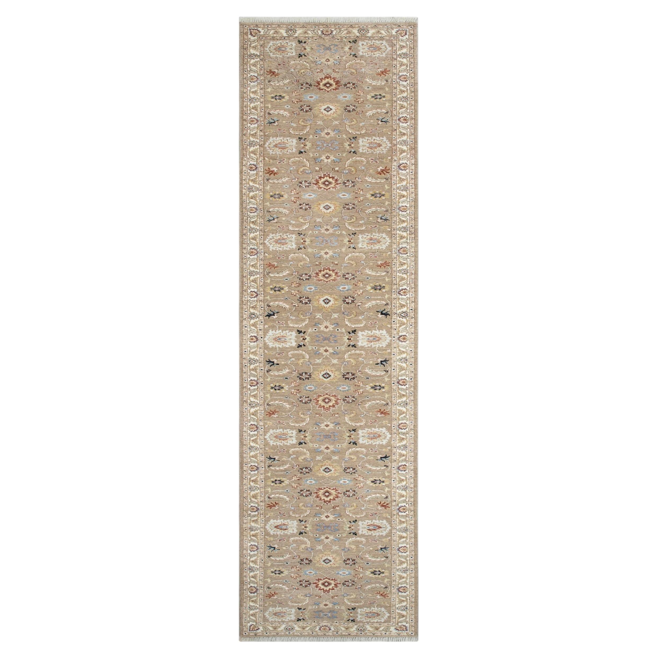 2.6x15 Ft Beige Runner Sultanabad Style Hand Knotted Hallway Rug ( G - 13804 )