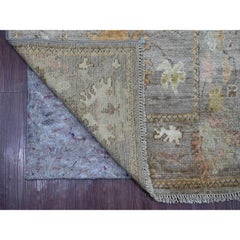 2'6"x15'10" Brown Afghan Angora Oushak Hand Knotted Wool Runner Oriental Rug