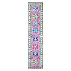 2
6"x15
6" Azalea Pink Pure And Soft Wool Fusion Kazak Runner Oriental Rug