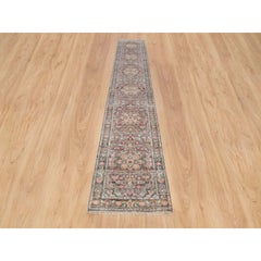 2'6"x15'8" Red Pure Wool Heriz Revival Hand Knotted XL Runner Oriental Rug