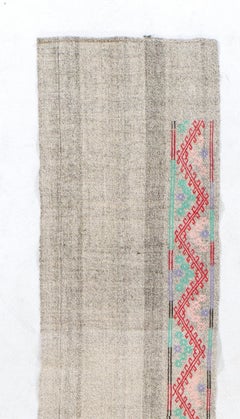 2.6x17 Ft Extra Long & Narrow Vintage Hand-Made Cotton Runner Kilim 'Adjustable'
