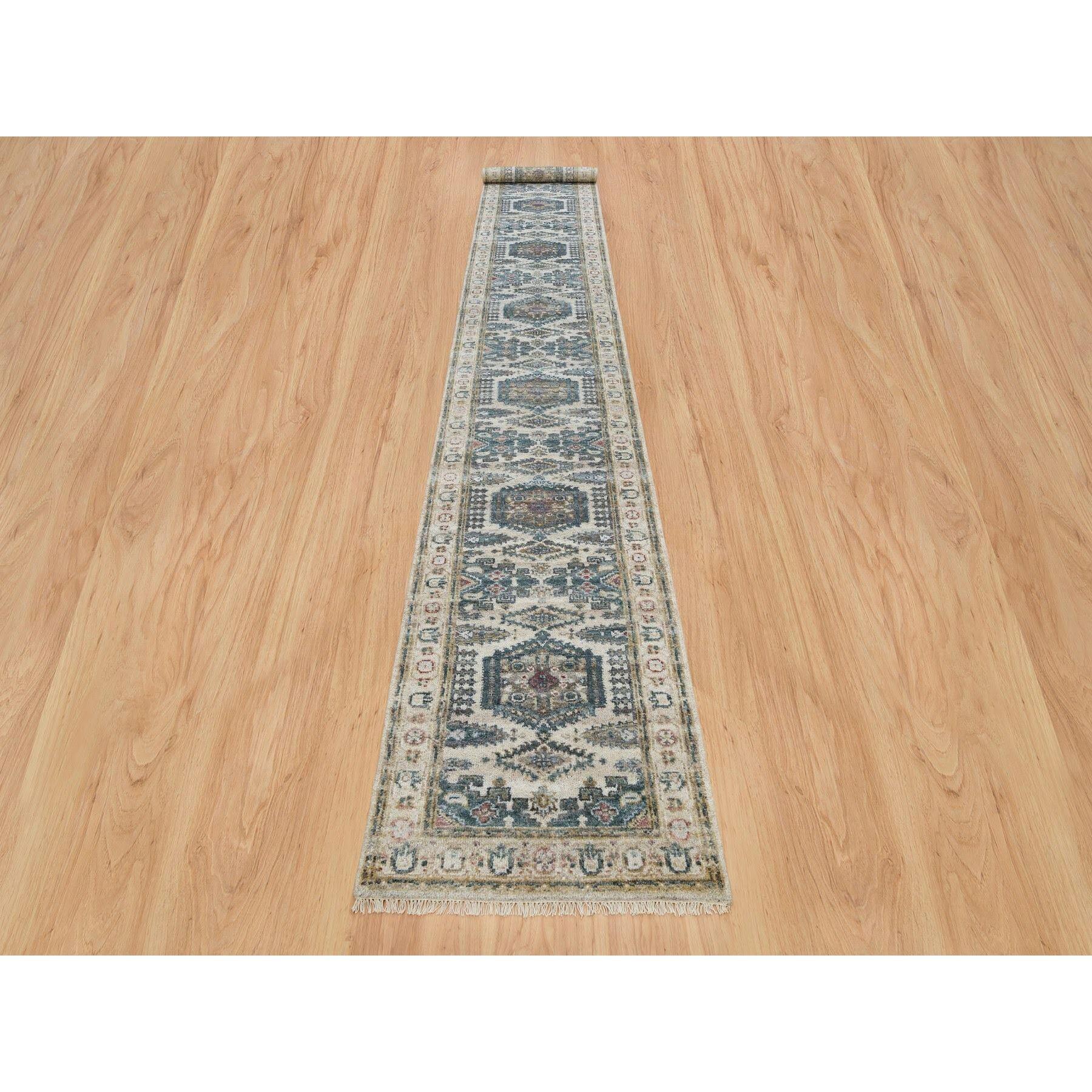 This is a truly genuine one-of-a-kind Reimagined Persian Viss Design, Pure Wool, Hand Knotted, Oriental Rug. It has been Knotted for months and months in the centuries-old weaving craftsmanship techniques by expert artisans.
Primary materials: