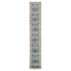 2'6"x17'10" Oyster White Hand Knotted Reimagined Viss Design XL Runner Rug