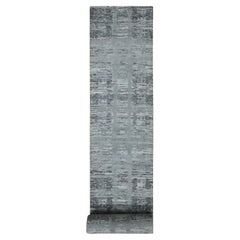 2
6 "x17
10" Spanish Gray Undyed Natural Wool Modern XL Runner Tapis noué à la main