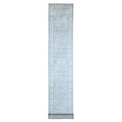 2'6"x17'9" Gray Fine Peshawar Ziegler Mahal Design XL Runner Oriental Rug