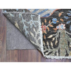 2'6"x17'9" Gray Peshawar Hand Knotted Wool Birds Paradise XL Runner Oriental Rug