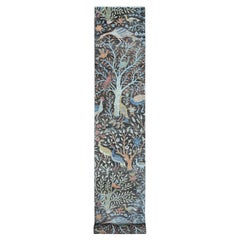 2'6"x17'9" Gray Peshawar Hand Knotted Wool Birds Paradise XL Runner Oriental Rug