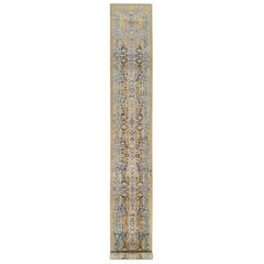 2'6 "x18' Brown, noué à la main, Transitional Sarouk, Silk with Wool XL Runner Rugs