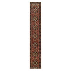 2'6"x18' Red Extra Soft Wool Hand Knotted Antiqued Fine Heris XL Runner Rug