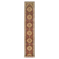 2'6 "x18'2" Rosso, Tappeto Runner Heriz XL in lana filata a mano, annodato a mano e antichizzato
