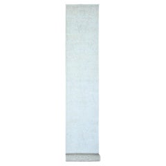 2'6 "x19'2" Old Wood Ivory Peshawar Faded Design Alfombra de Lana Anudada a Mano XL Runner Rug