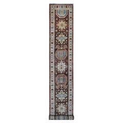 2'6"x19'5" Brown Stone Soft Wool Super Kazak Hand Knotted XL Runner Oriental Rug