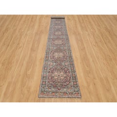 2'6 "x19'8" rosso prugna Heriz Revival annodato a mano in lana XL Runner Oriental Rugs