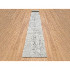 2'6"x20' Gray Modern Hand Knotted Undyed Natural Wool XL Runner Oriental Rug