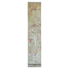 2'6"x20' Green Peshawar Birds of Paradise Design Hand Knotted Wool Runner Rug